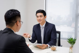 man in a business meeting