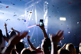 cheering crowd at a concert