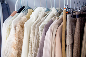 Clothes hanging on rack