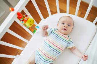 Baby sleeping in crib