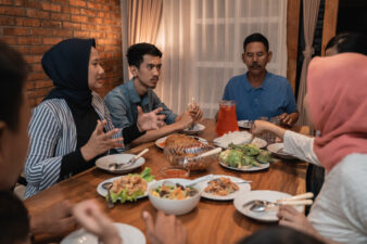 family at a dinner table