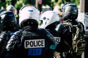 back view of police officers