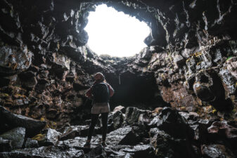 Woman in a cave