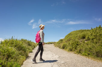 Man walking on a peaceful path