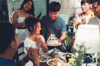 woman celebrating her birthday