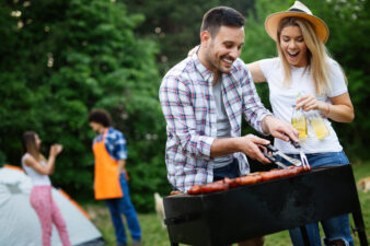 Group of friends having a barbecue