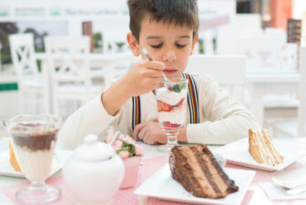 Child eating dessert