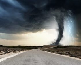 tornado with lightning