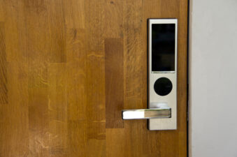 Electronic lock on door