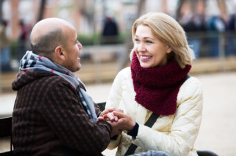 mature couple talking to each other