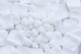 Closeup group of cotton wool