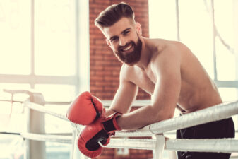 Handsome bearded boxer