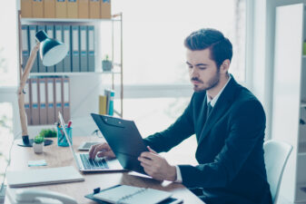 Man sitting at his desk