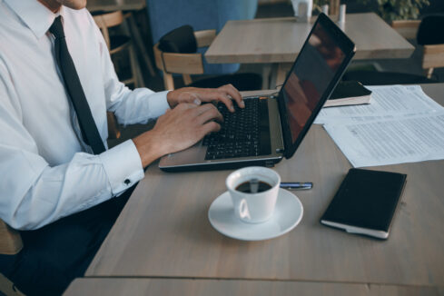 businessman in cafe