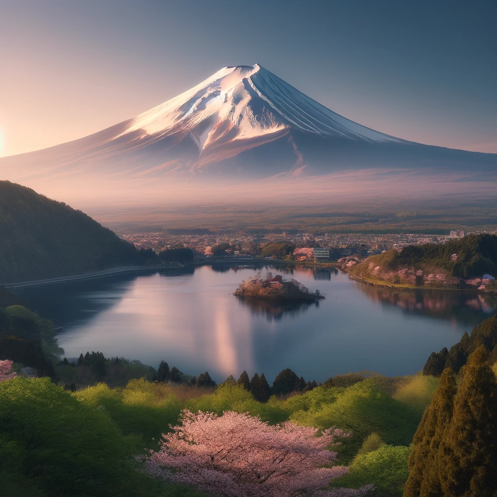 illustration of Mount Fuji, Japan