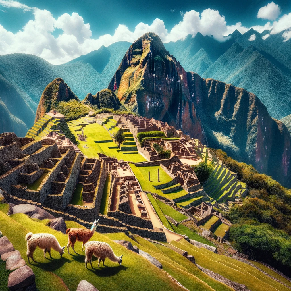 illustration of Machu Picchu, Peru