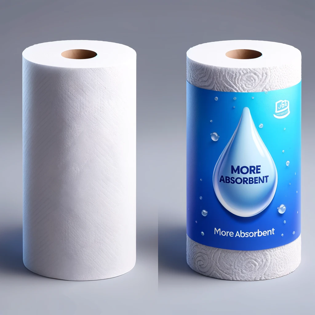 comparing two rolls of paper towels