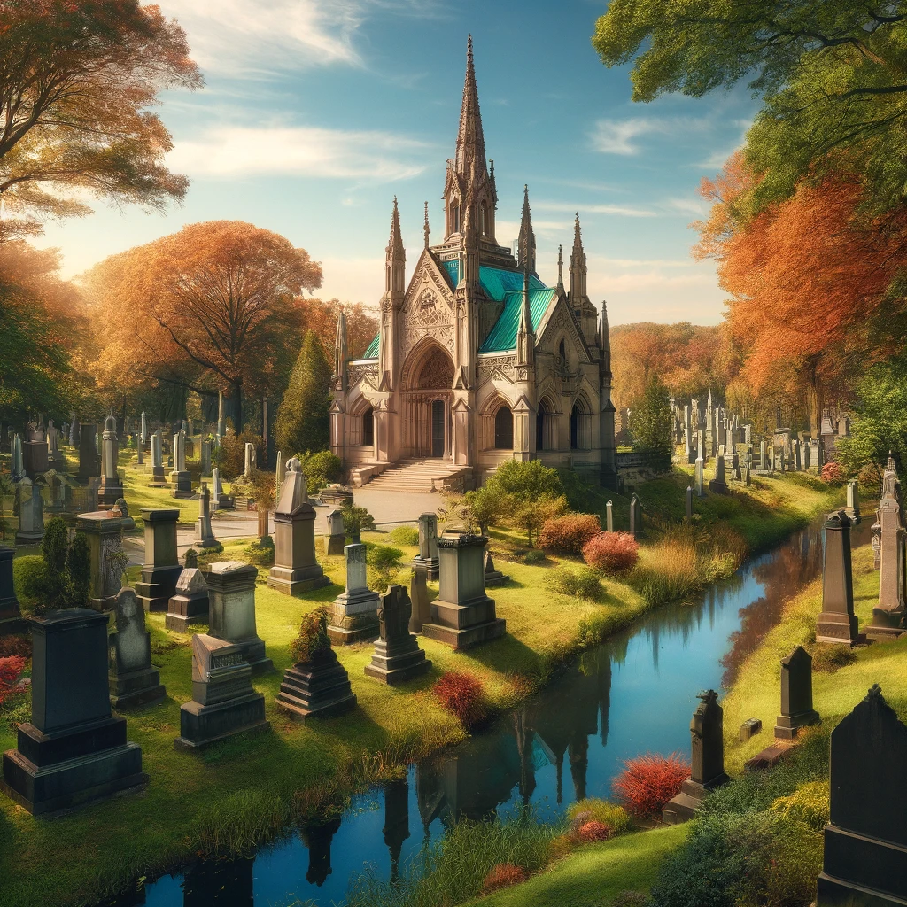 illustration of Green Wood Cemetery in New York