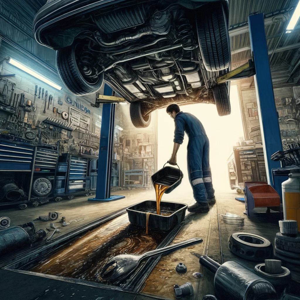 illustration of oil change