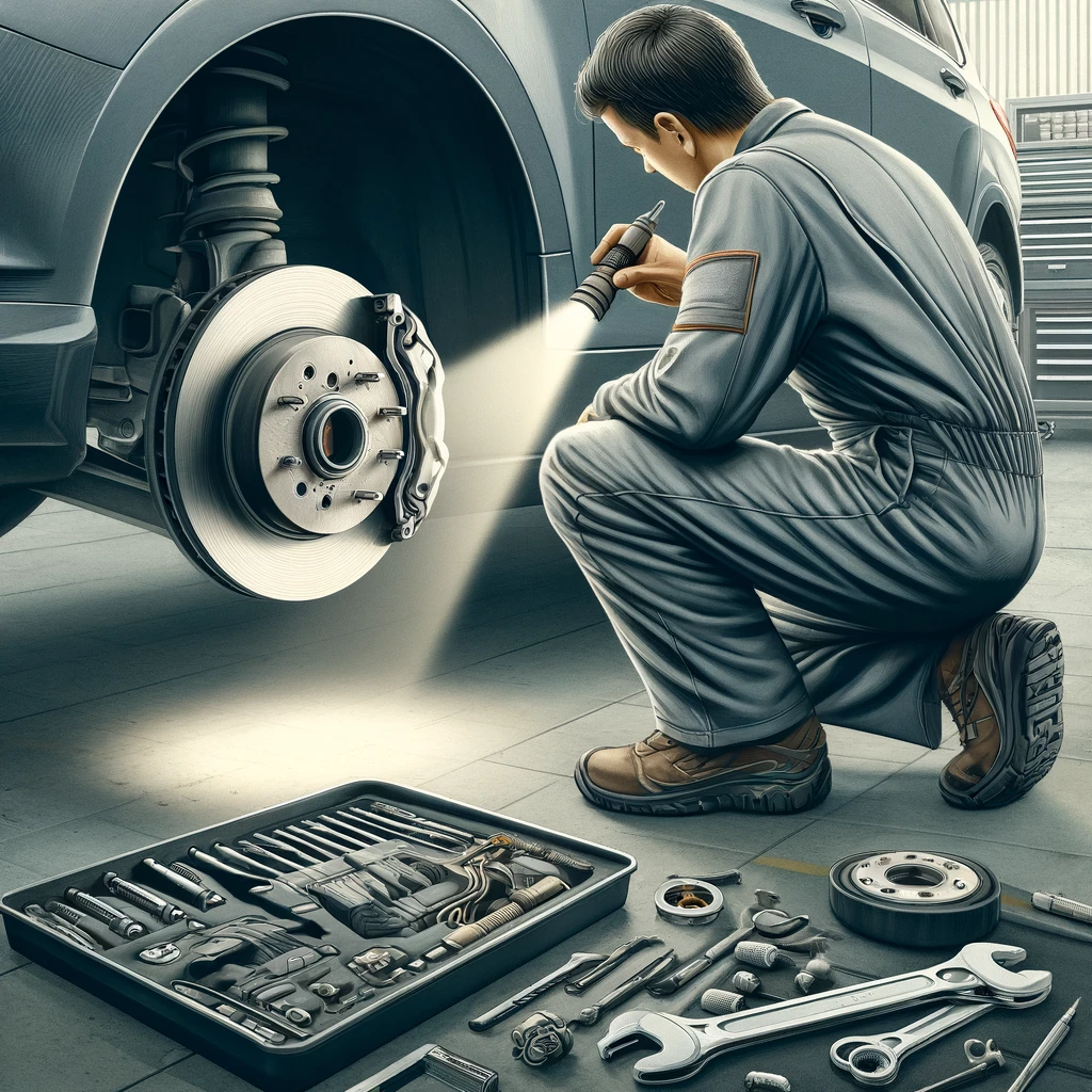 illustration of brake inspection