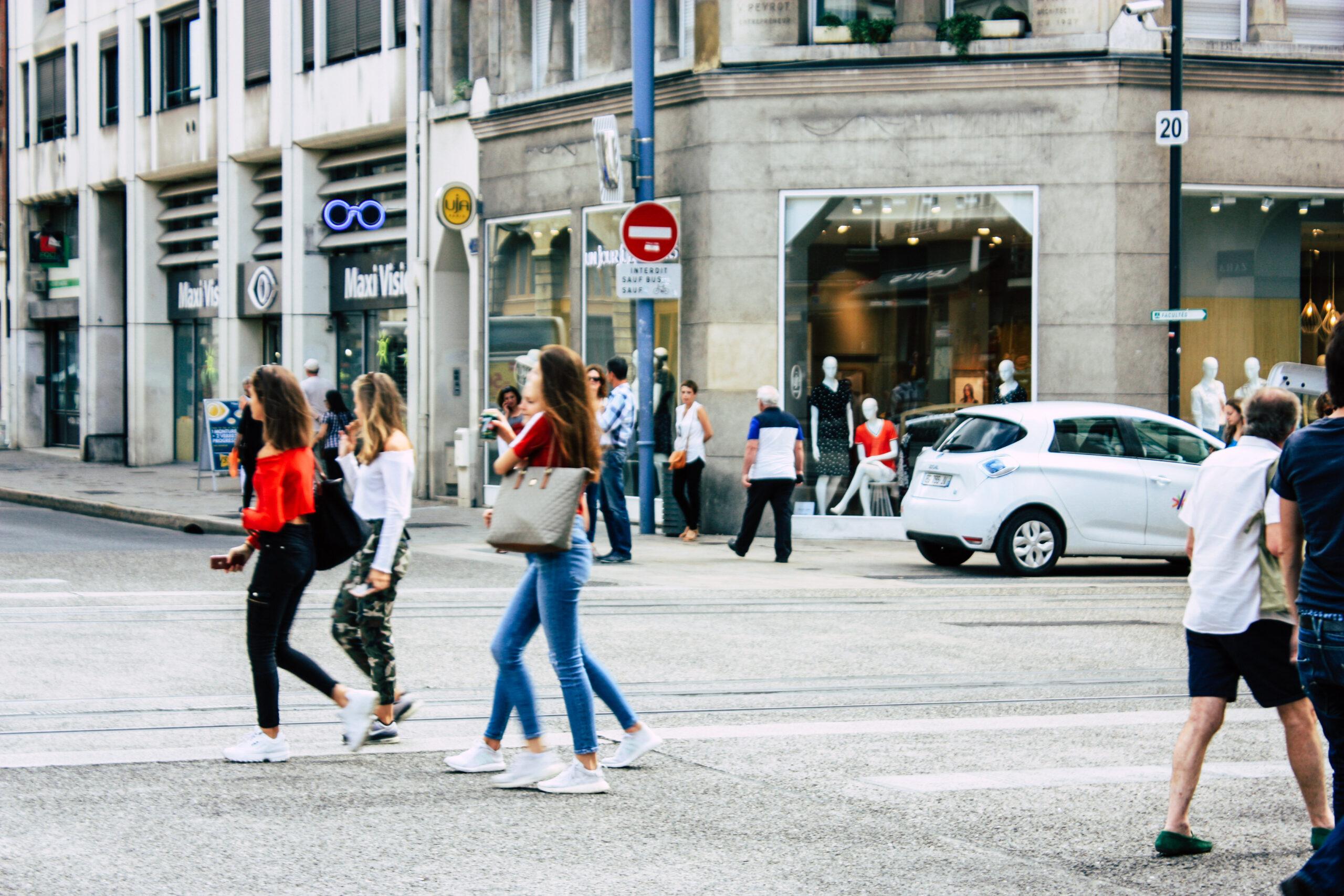 people walking around France