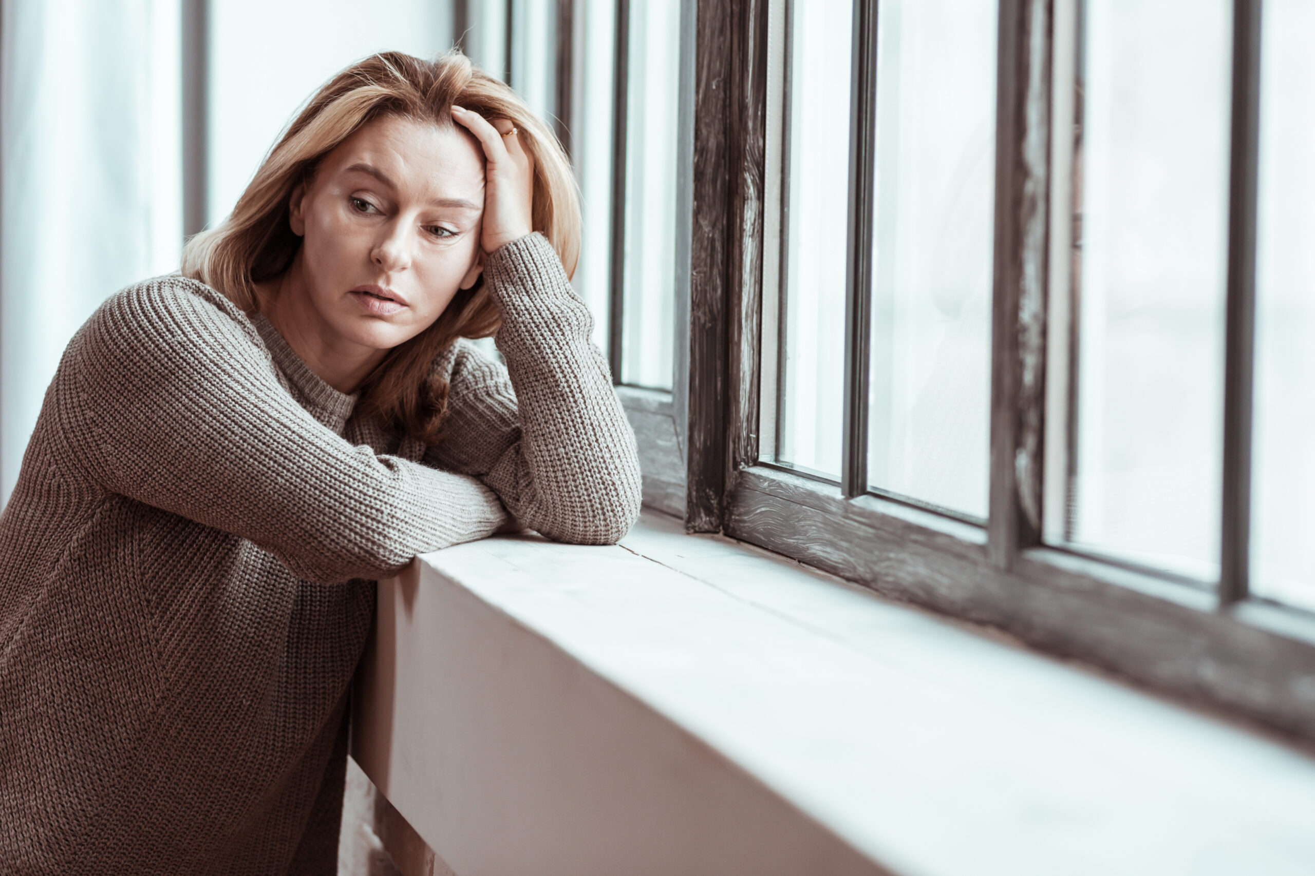 Woman feeling nervous