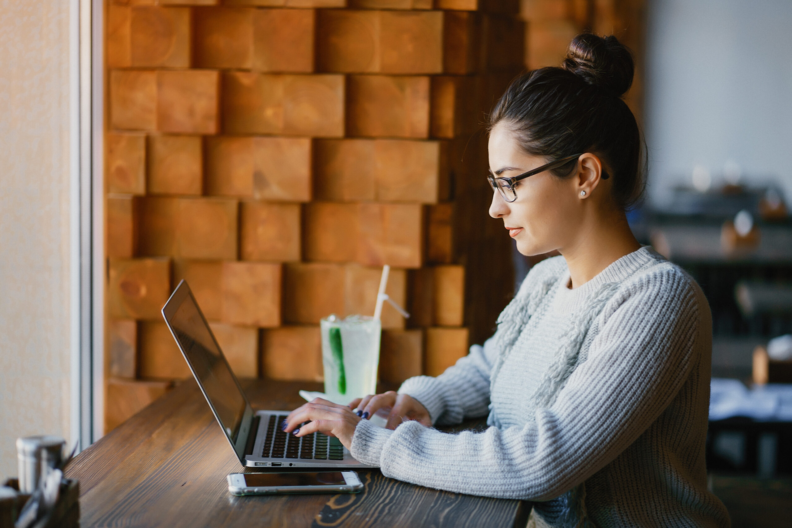 woman working on laptop