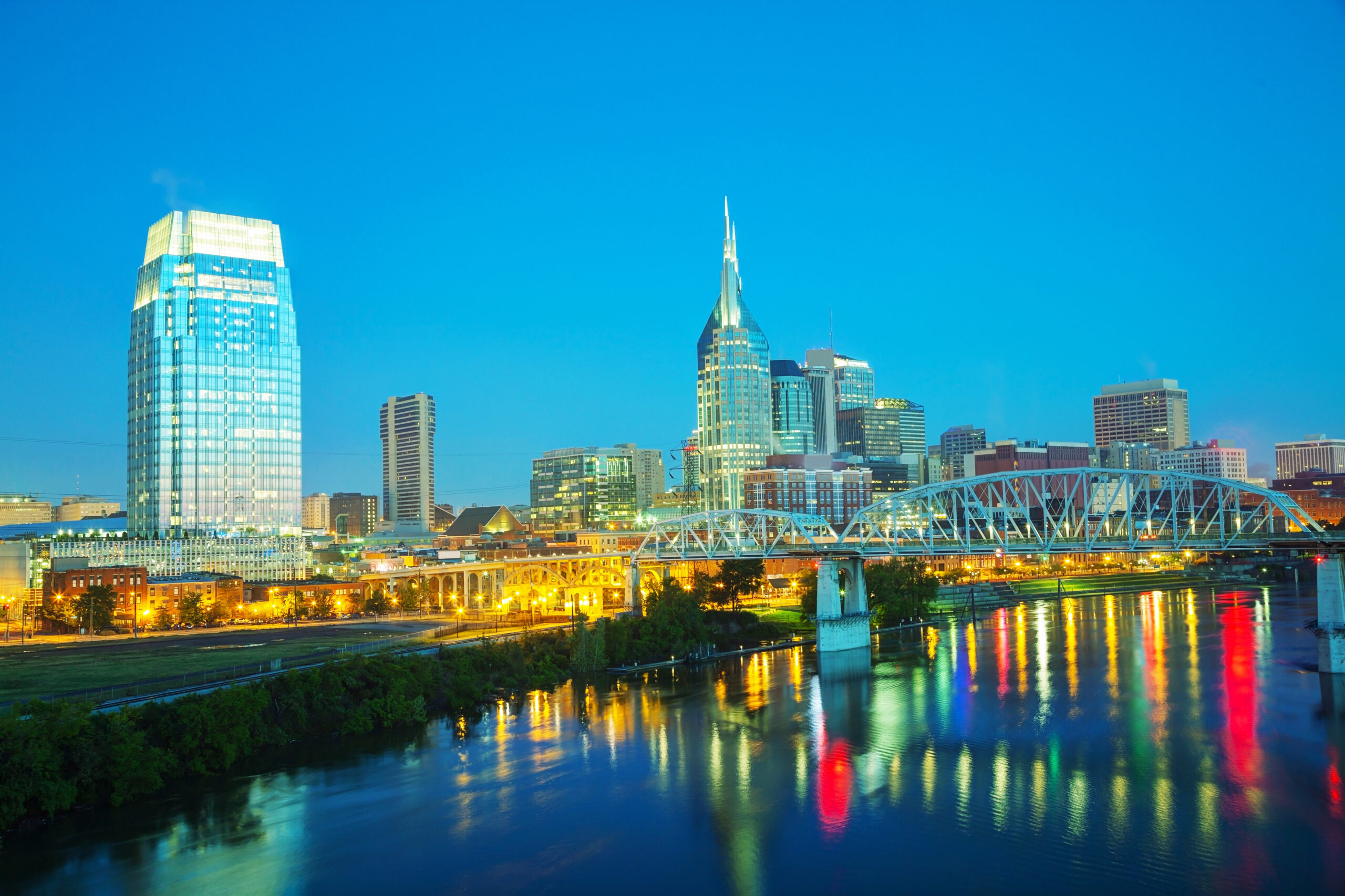 Downtown Nashville early in the morning