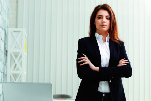 Businesswoman with arms crossed