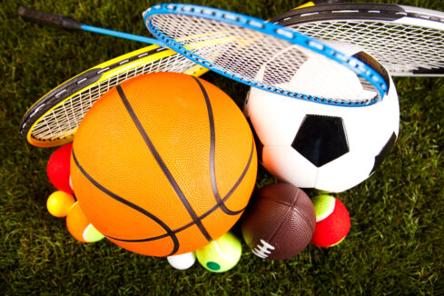 Assorted sports equipment