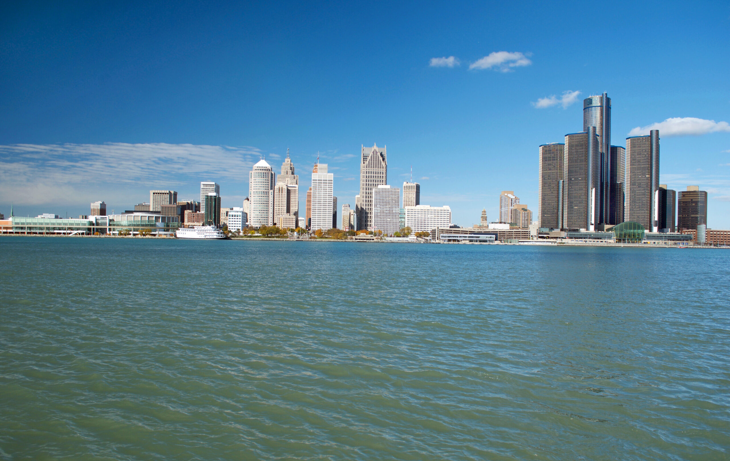 Detroit Panoramic View From The Canadian Side of The Detroit River