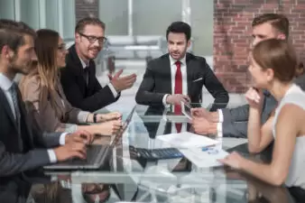 people collaborating on a work project