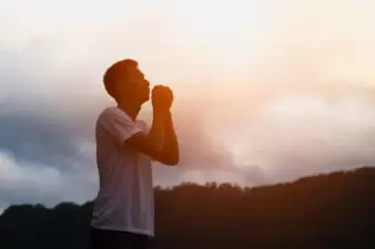 Man praying to god