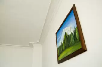 Oil painting on white wall