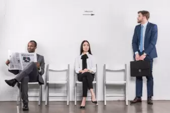 people waiting for a job interview