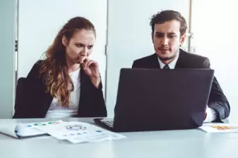 unhappy woman in a business meeting