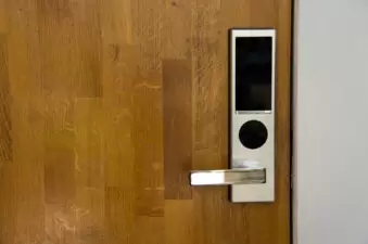 Electronic lock on door