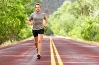 Man running on trail