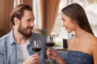 Couple drinking wine