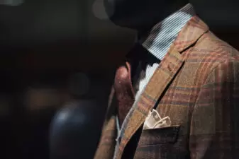 Man wearing a tweed jacket