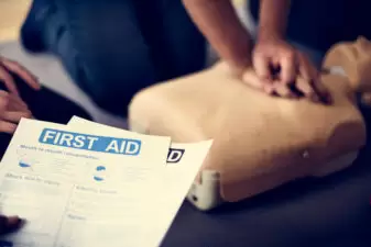 person taking a CPR class