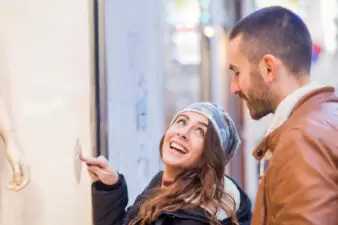 Young couple at museum