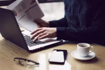 businessman working on laptop