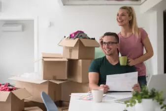 young couple moving into a new home