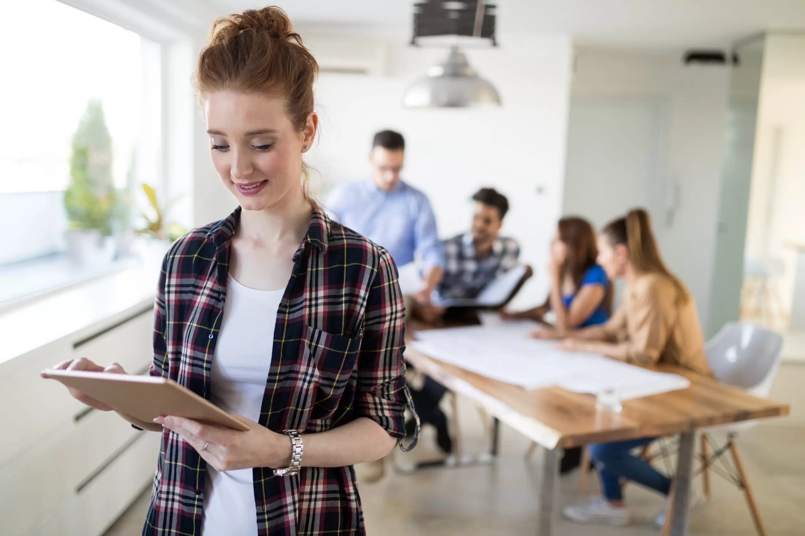 Picture of beautiful young woman in business